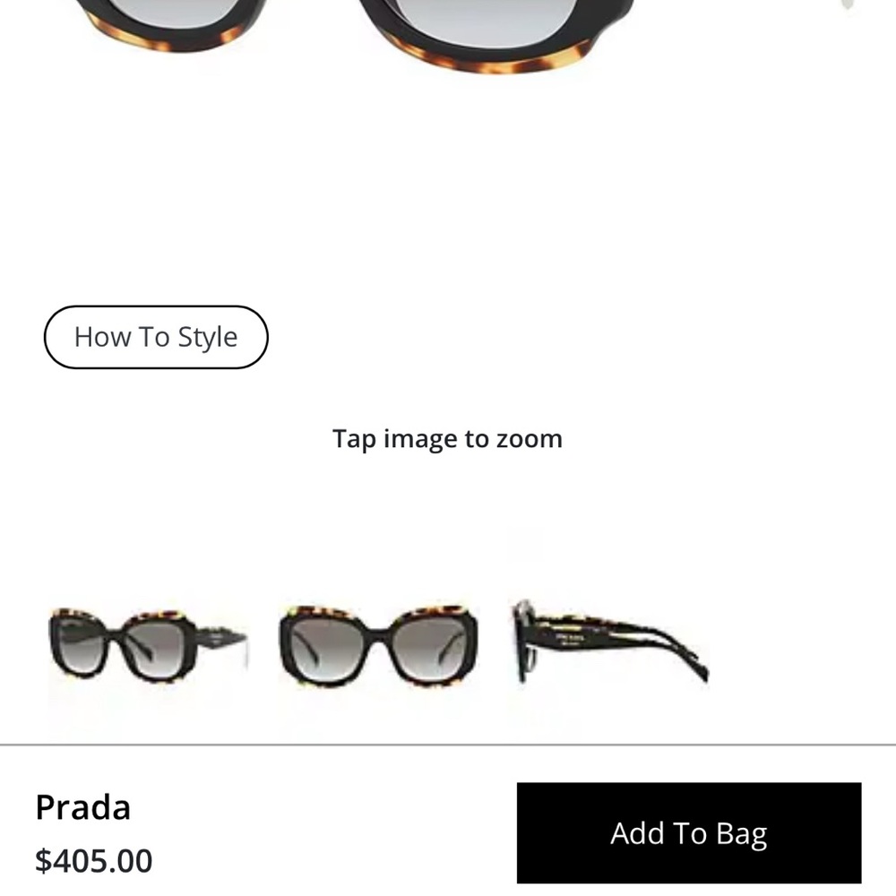 PRADA | Women's Black and Tortoise Shell Sunglasses with White accents - Picture 2 of 12